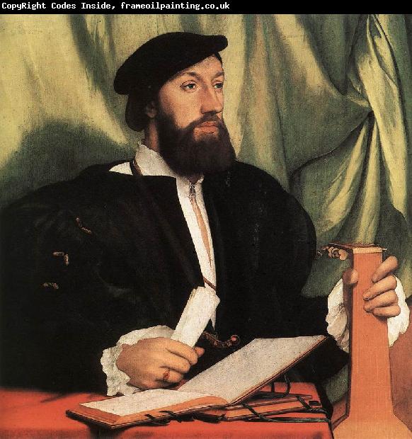 HOLBEIN, Hans the Younger Unknown Gentleman with Music Books and Lute sf